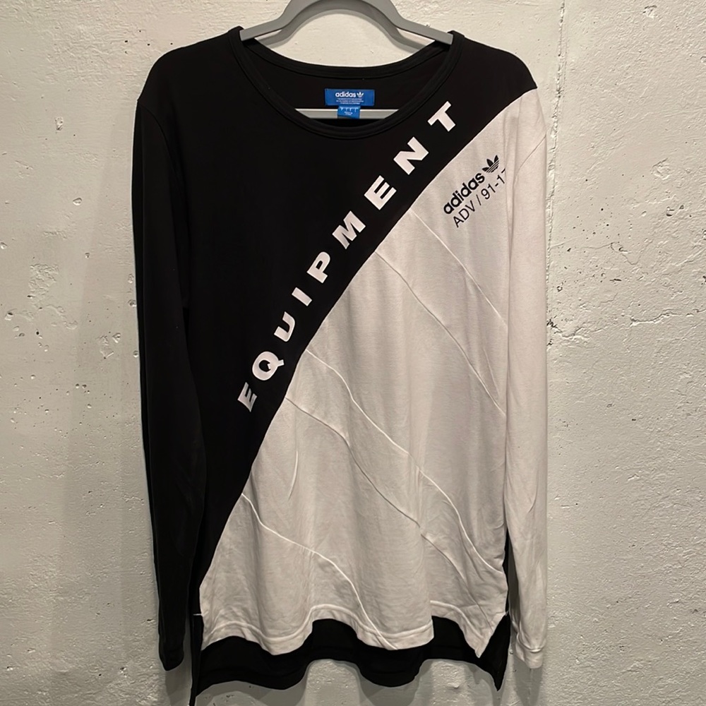 Adidas Equipment Mens long sleeve shirt Size L black/white